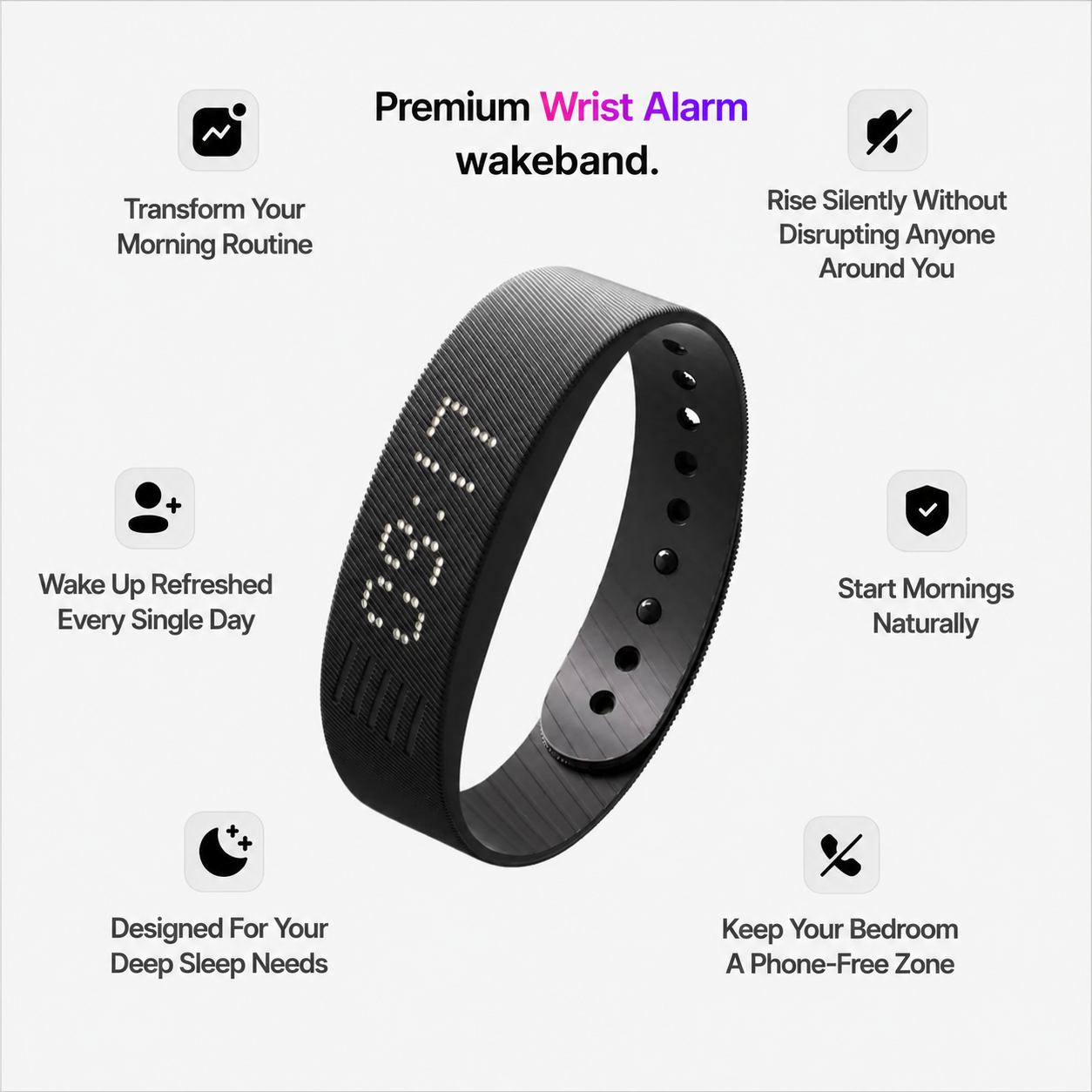 Wakeband™ - Wakes you. Not the room.