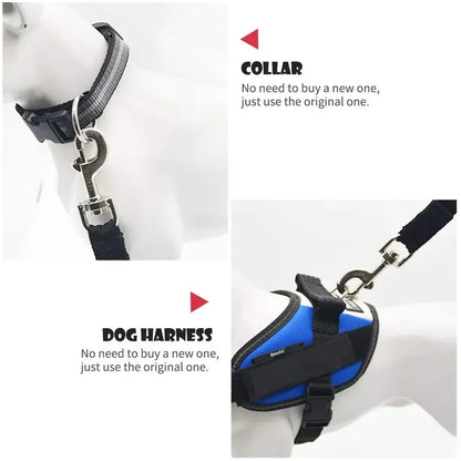 Cinturón de seguridad ajustable para mascotas – Clip para arnés
